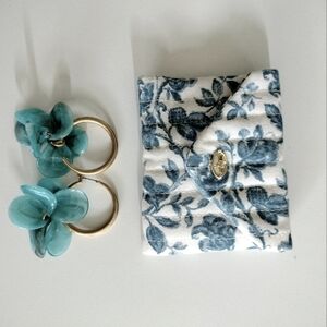 Sezane floral hoop earrings-aqua